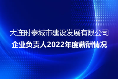大連時泰城市建設(shè)發(fā)展有限公司 企業(yè)負責(zé)人2022年度薪酬情況